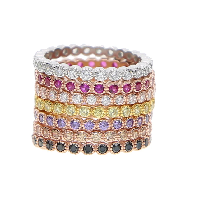size 5-9 various colors high quality 925 sterling silver fashion cz eternity sta size 5-9 various colors high quality 925 sterling silver fashion cz eternity sta