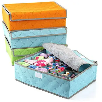 

None Non-woven Drawer Closet Organizer Antibacterial Box for Underwear Bra Scarfs Socks Home Storage