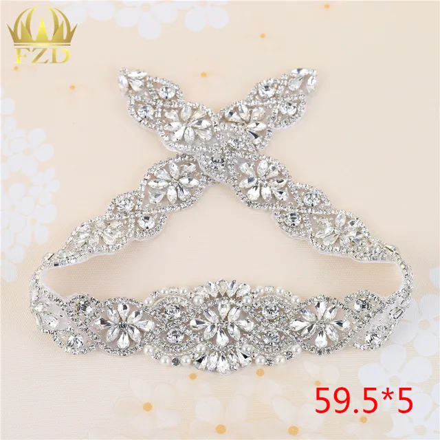 Best Product (1piece)Handmade Bling Sew On Hot Fix Beaded Crystal Silver Rhinestone Applique for Wedding DIY Bridal Belt Headbands Garter