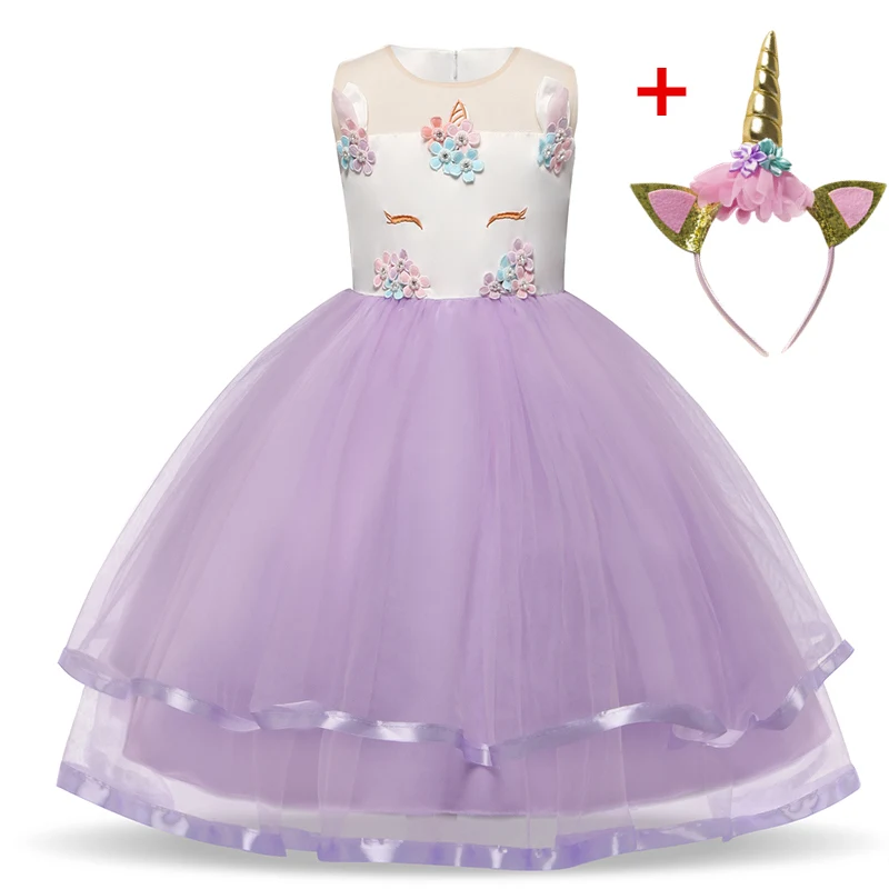 Платье принцессы для девочек Единорог вечерние платья для девочек для детей, пасхальные костюм; платья для свадебной вечеринки одежда для маленьких девочек Vestidos