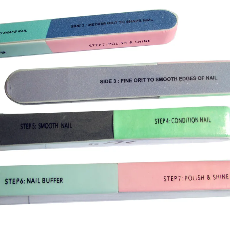 12Pcs/Lot 7 side nail buffer Nail Art Sanding Files Buffer Block