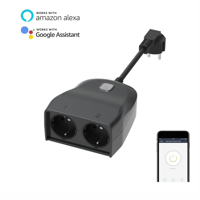 Smart Wifi Extension Socket IP44 Outdoor Use Remote Controlled by App in your Smartphone 2 EU AC Po