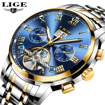 

Top Luxury Brand LIGE Mens Watches Automatic Mechanical Watch Men Full Steel Business Waterproof Sport Watches Relogio Masculino