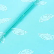 Полметра однотонной хлопковой ткани с маленький вентилятор принт, ручной DIY Лоскутная сумка одежды платье ткань хлопок A642