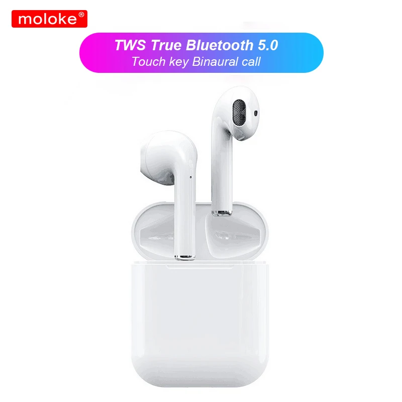 Moloke i12 tws Bluetooth наушники беспроводные наушники сенсорное управление наушники 3D объемный звук зарядный отсек iPhone Android