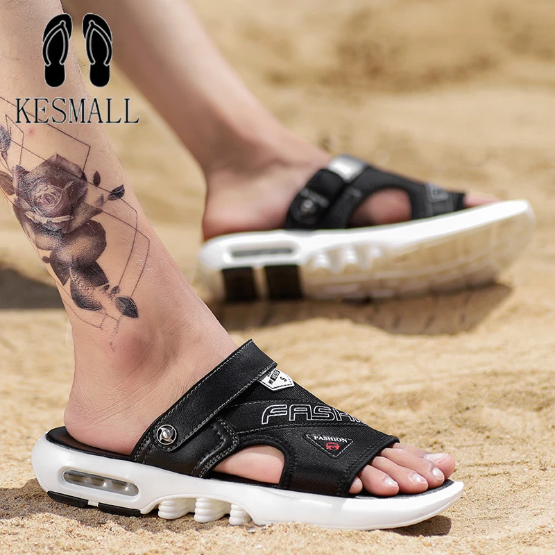 

KESMALL 2019 Men Summer Sandals Flexible Soft Shoes Beach Slippers Air Mens Casual Shoes Sandalia Masculina Sandalias WS561