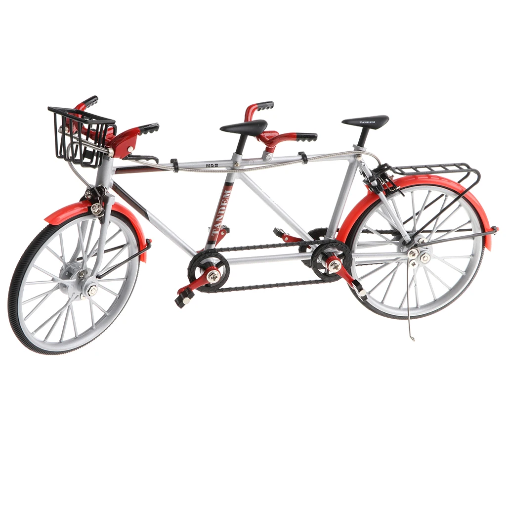 2X 1/10th Miniature Tandem Bike Cycling Toy Velodrome Diecast Vehicle Model Playset Birthday Gift