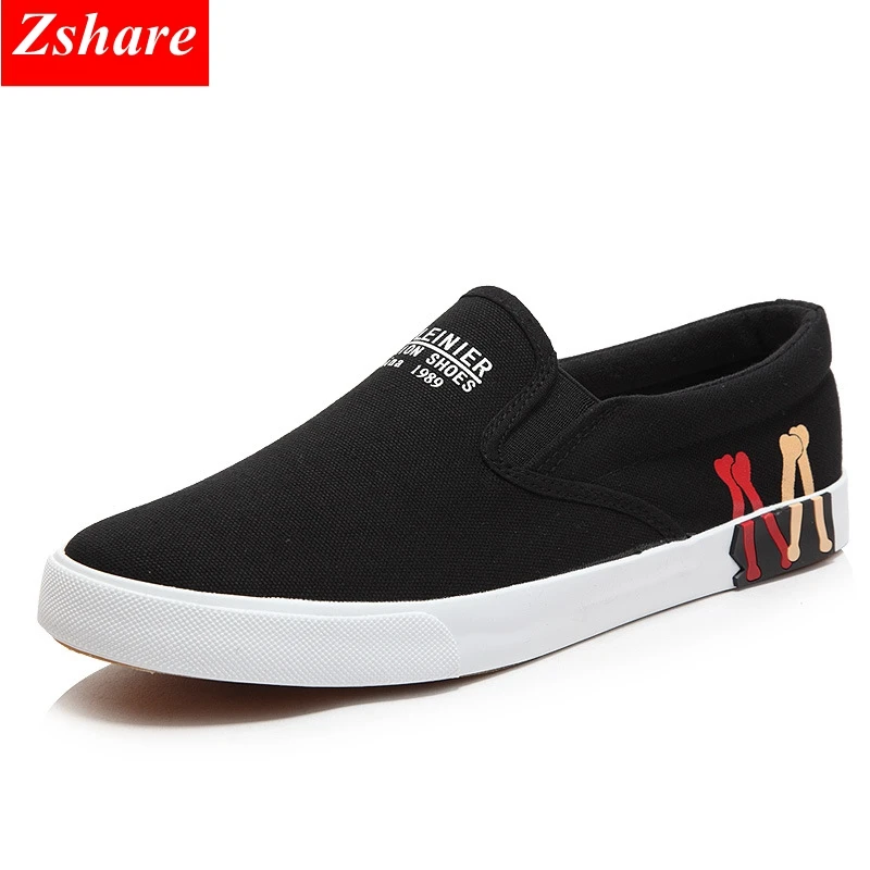 2019 New Men Casual Shoes Black White Solid Canvas Shoes Man Loafers Summer Breathable Fashion Sneakers Men Slip-On Shoes Flats