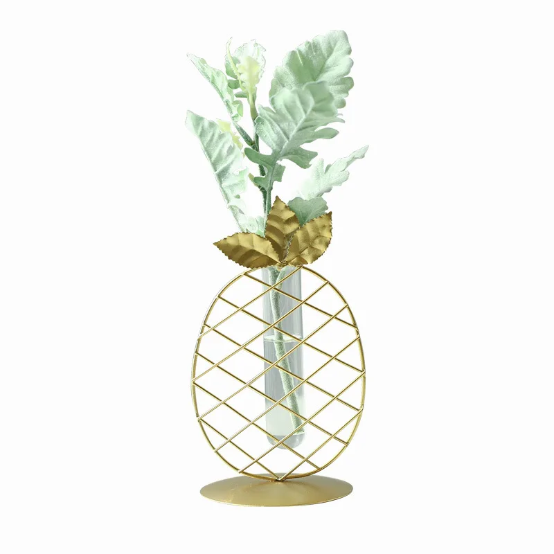 Скандинавские минималистичные золотые ананасовые вазы контейнер пробирка креативная ваза маленькая свежая Цветочная композиция украшения украшение дома