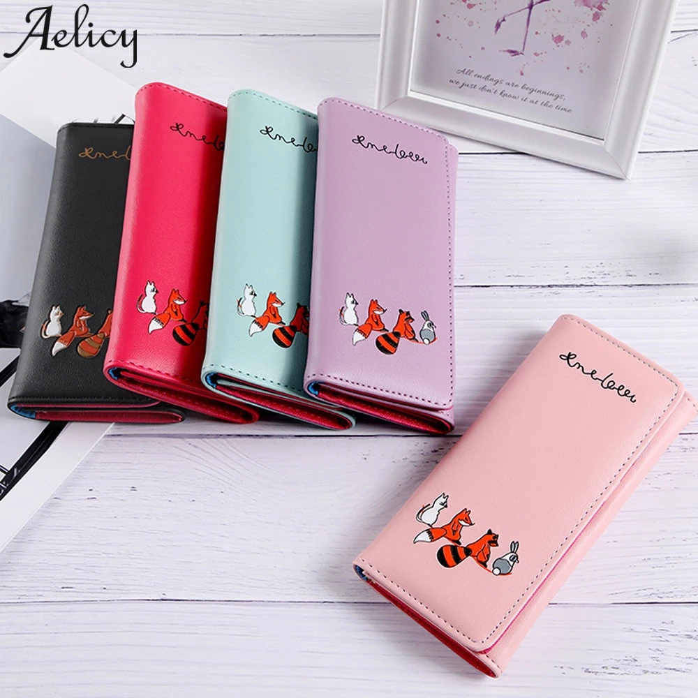 Женский Длинный кошелек Aelicy кожаные кошельки с отделением для монет и кредитных