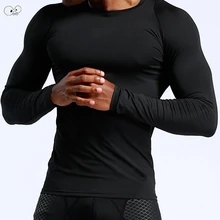 Плотно-Fit Crossfit с длинным рукавом мужские беговые футболка рубашки сжатия Rashgard футболка одежда для фитнеса, тренажерного зала сухой подходят футболка