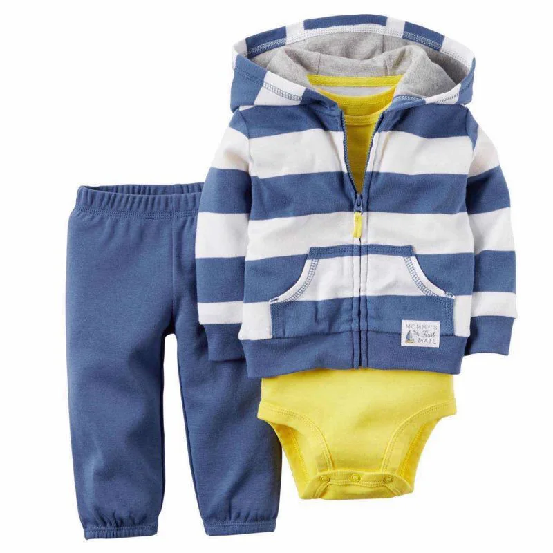 Одежда для маленьких мальчиков из 3 предметов теплая зимняя одежда с изображением животных и медведя комплект из 3 предметов верхняя одежда, пальто+ боди+ штаны модная одежда для новорожденных