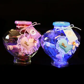 

Sweet Lover GIft Peach-Heart Glass Messages Bottles For Home Table Decor Flash Pastoral Wishing Glass Jar High-Quality Bottles