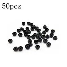 25 pairs Black Replacement Earbud Tips Soft Silicon Cover For Samsung HTC In Ear Headphones font