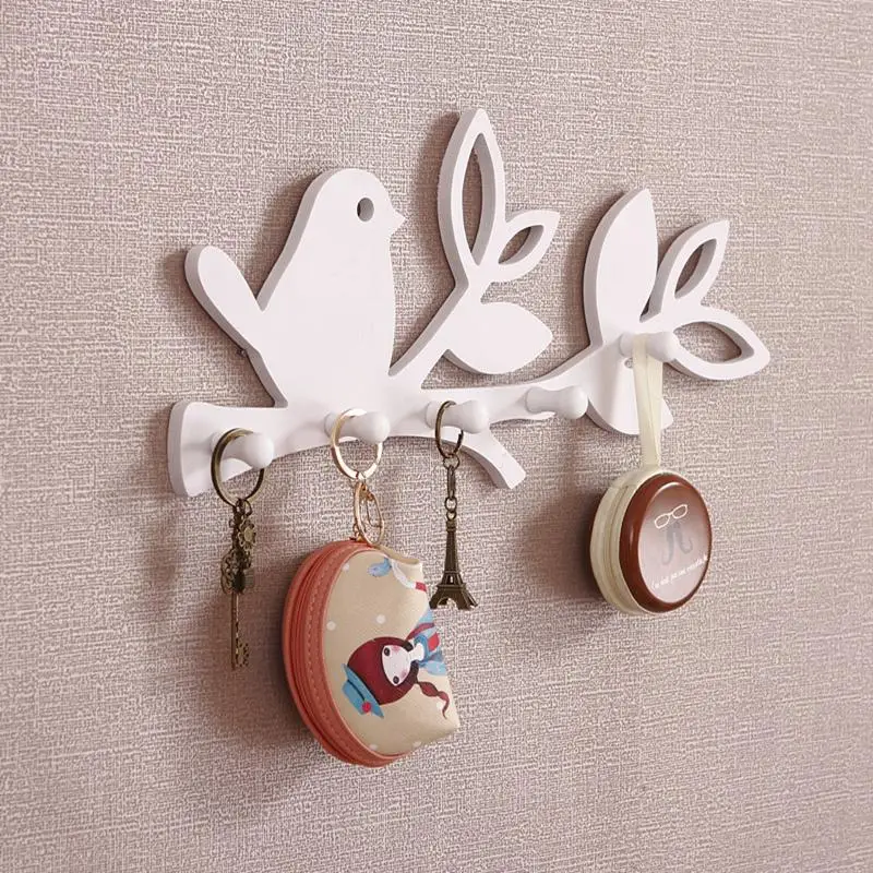 Bird Love Design Diy Decorative Wall Shelf With Hook Key