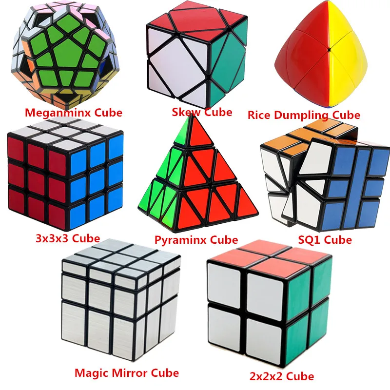 

8 PCS 3x3x3 2x2x2 Magic Speed Cube Professional Rice Dumpling Megaminx Mirror Cube Children Kids Toy Brain Tester Magico Cubo
