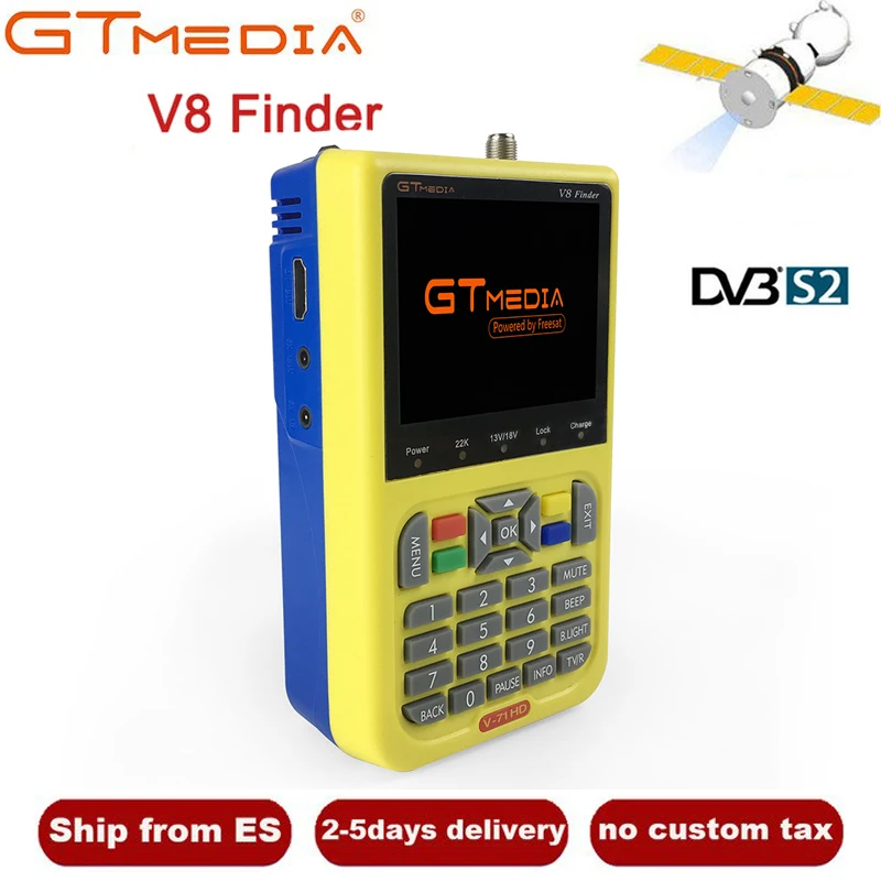 

GTMEDIA V8 Finder HD DVB-S/S2 Satellite Finder High Definition MPEG-4 DVB S2 Satellite Meter Full 1080P FTA Satfinder