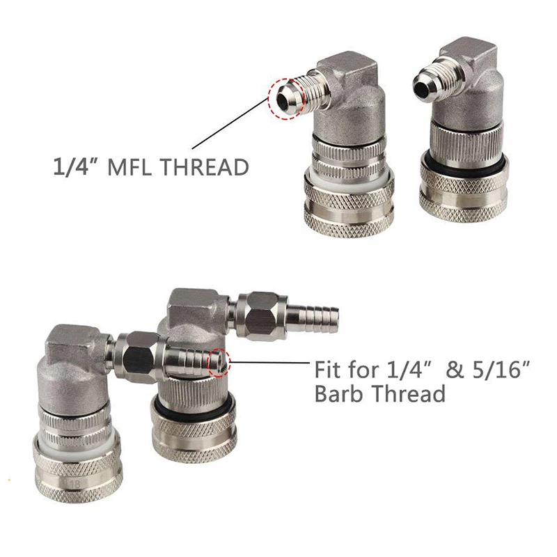 Нержавеющая сталь 304 шариковый замок 1/4 ''MFL разъединитель набор с 5/16 поворотными гайками для домашнего пивоварения пивные бочонки Замена