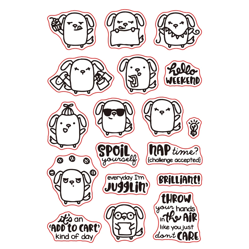 

Cute Spoil Dog Sets Transparent Clear Silicone Stamp for DIY Scrapbooking/Handcraft Photo Album Card Making Decorative Stamp