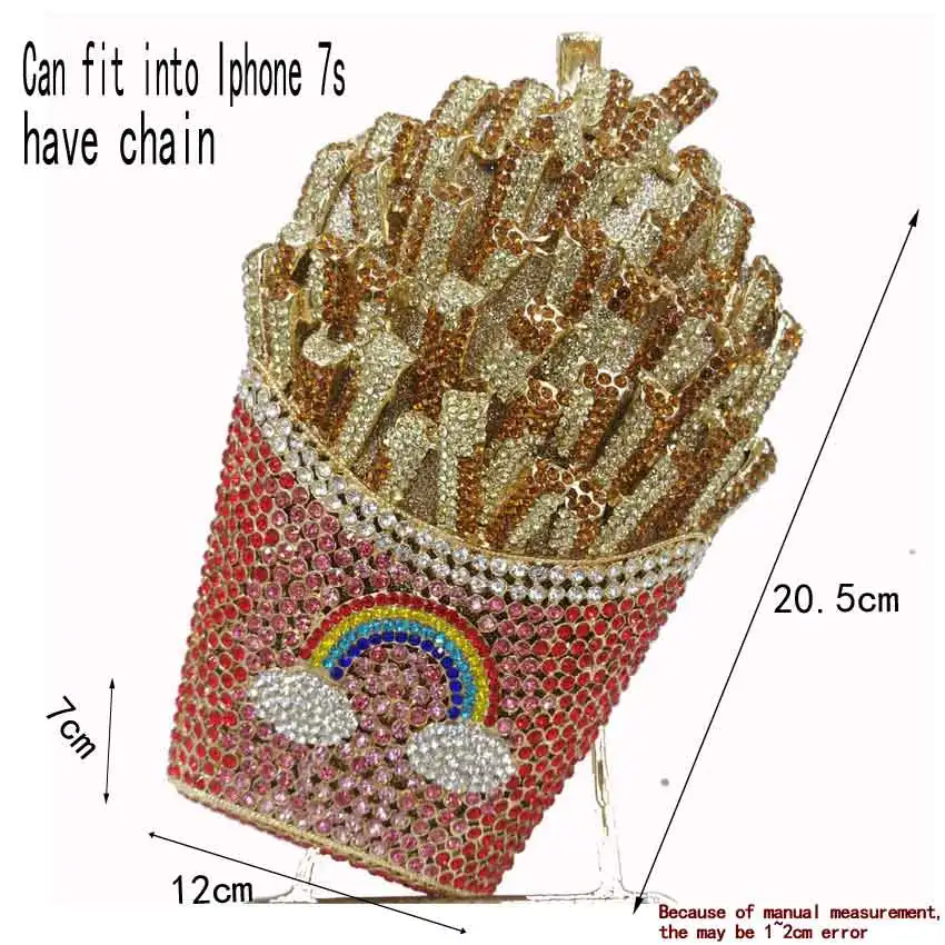 Модные женские роскошные сумки-клатчи с чипами вечерние женские сумки с изображением картофеля фри дизайнерские вечерние сумки женские сумки SC798
