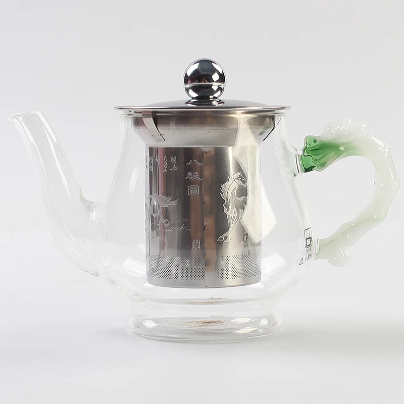 High temperature glass teapot thickening large capacity stainless steel