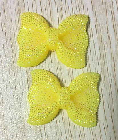 

42x54MM 50pcs/Lot New yellow AB color Middle Vertical Hole Resin Acrylic Rhinestone Bows Beads for Chunky Necklace Jewelry