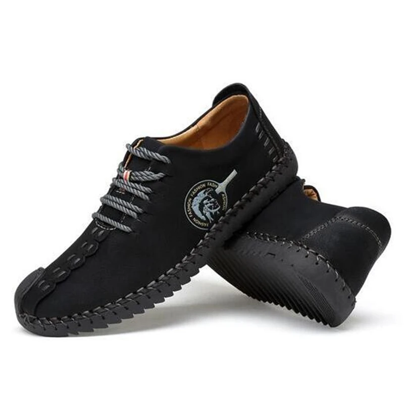 Men Casual Leather shoes Fashion Vintage Handmade Sewing Male Flats Split Leather Popular Business shoes zapatillas hombre 03 Men Casual Leather shoes Fashion Vintage Handmade Sewing Male Flats Split Leather Popular Business shoes zapatillas hombre 03