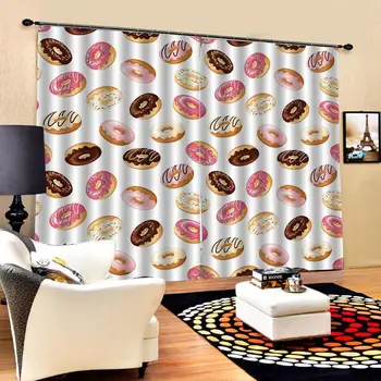 

Drapes Curtains with Biscuits curtains for girlds room Luxury Blackout 3D Window Curtain Living Room Bedroom Drapes Cortina