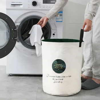 

Laundry Hamper Clothes Basket Cotton Waterproof Washing Bag Foldable Storage Diamond Embroidery And Painting