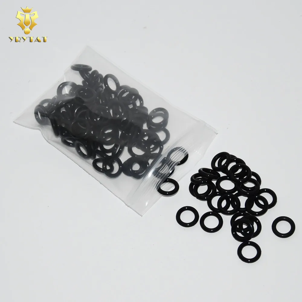 

200pcs Black Soft Silicone O-rings For Tattoo Springs Supply ORI02-200#