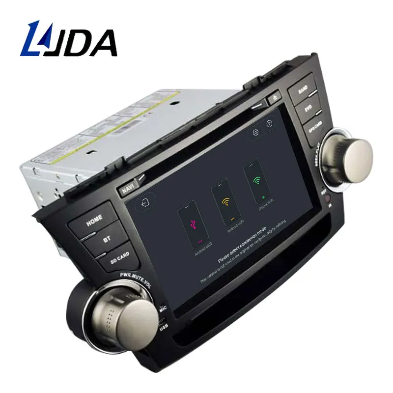 Cheap LJDA 2 Din Android 9.1 Car DVD Player For Toyota highlander 2008-2011 Wifi GPS Radio 2G+16G Quad Cores Multimedia Stereo RDS 3