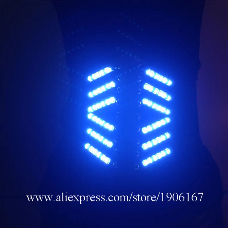 White Color LED Sxey Women Costumes Luminous Girdle Suit Clothes For Women Flashing LED Light Party Dance Wear Free Shipping1