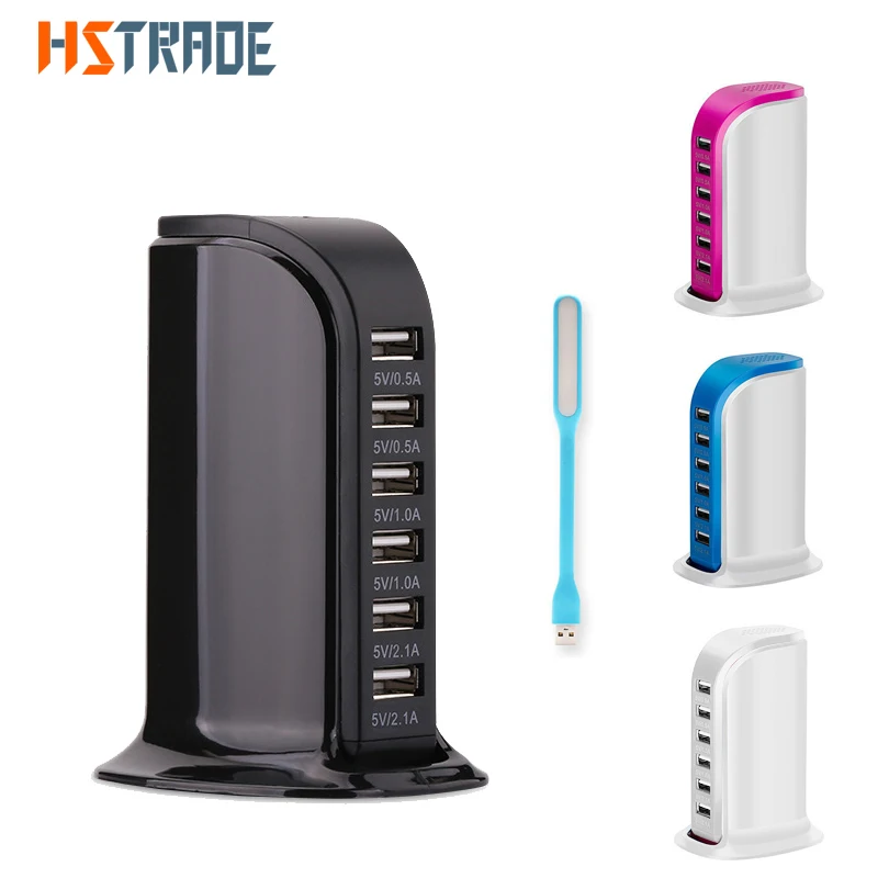 

Quick charge 6-Port USB Charging Station Multiple Power Socket Smart Phone USB Charger for iPhone Samsung Xiaomi Desktop Charger