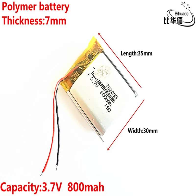 Liter energy battery Good Qulity 3.7V 800mAH 703035 Polymer lithium ion / Li-ion for tablet pc BANK GPS mp3 mp4 | Электроника