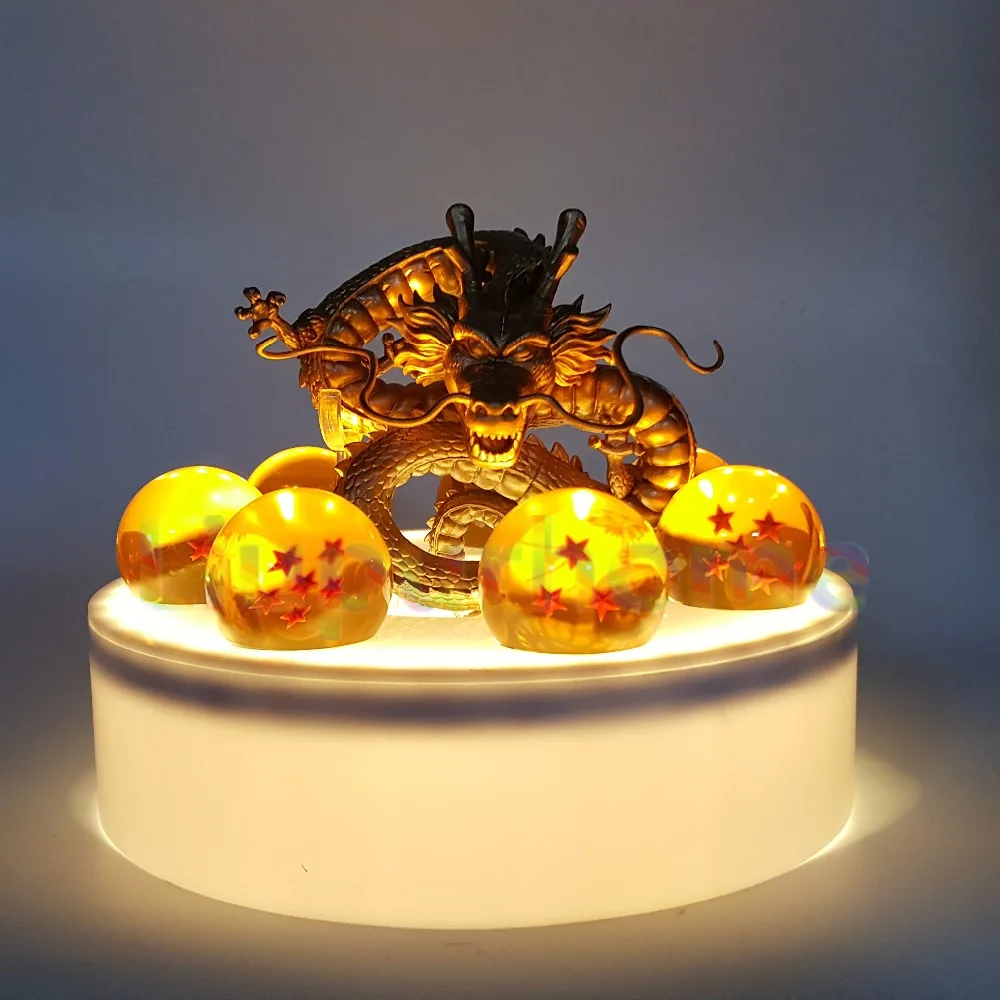 Аниме Dragon Ball Z Золотой Shenron хрустальный шар светодиодный набор Dragon Ball Супер Сон Гоку драгонболл зет Светодиодная лампа ночник Рождественский подарок