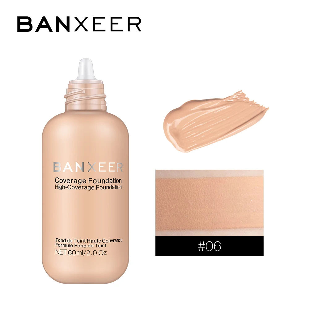 BANXEER тональный крем матовый стойкий полный консилер основа для ежедневного макияжа Жидкая Основа косметика для лица Косметика - Цвет: 6