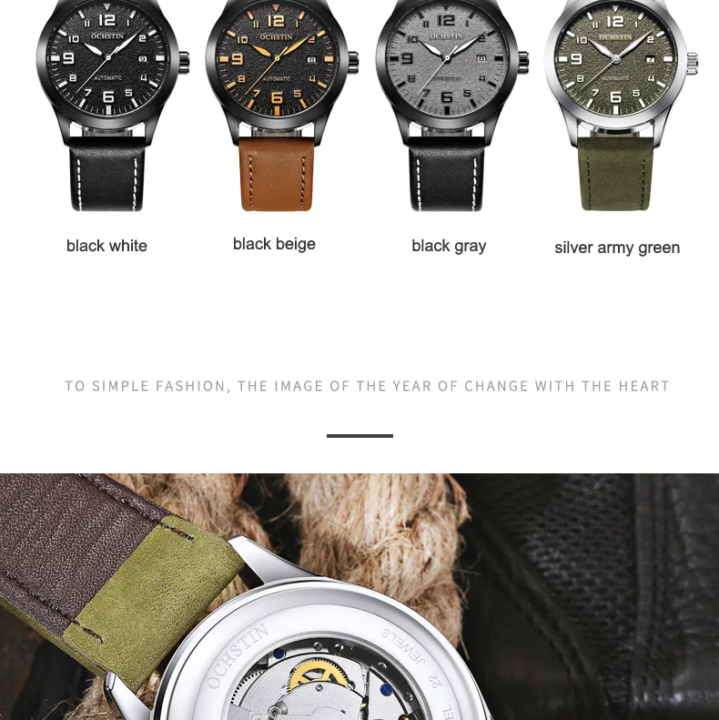 Top Brand OCHSTIN Tourbillon Automatic Watch Men Waterproof Date Sport Men Leather Mechanical Wrist Watch Male Clock Fashion