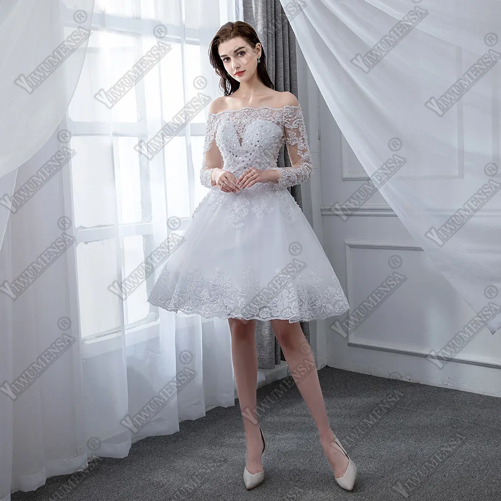 Vestido De Casamento 2 в 1 свадебное платье из тюля с длинными рукавами и тяжелыми жемчужинами роскошное свадебное платье es Robe De Mariee