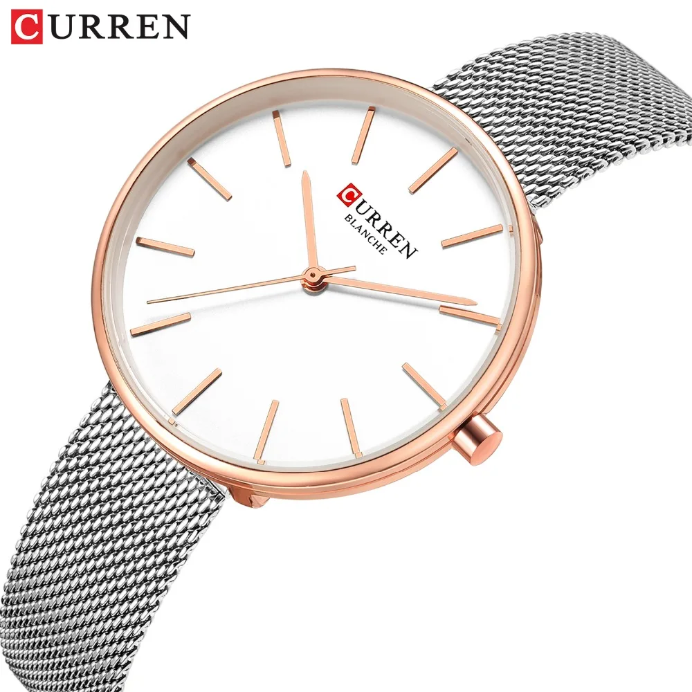 

New Stainless Steel Mesh Women Watch CURREN Casual Dress Ladies Analog Quartz Wristwatch relogios feminino Fashion Female Clock