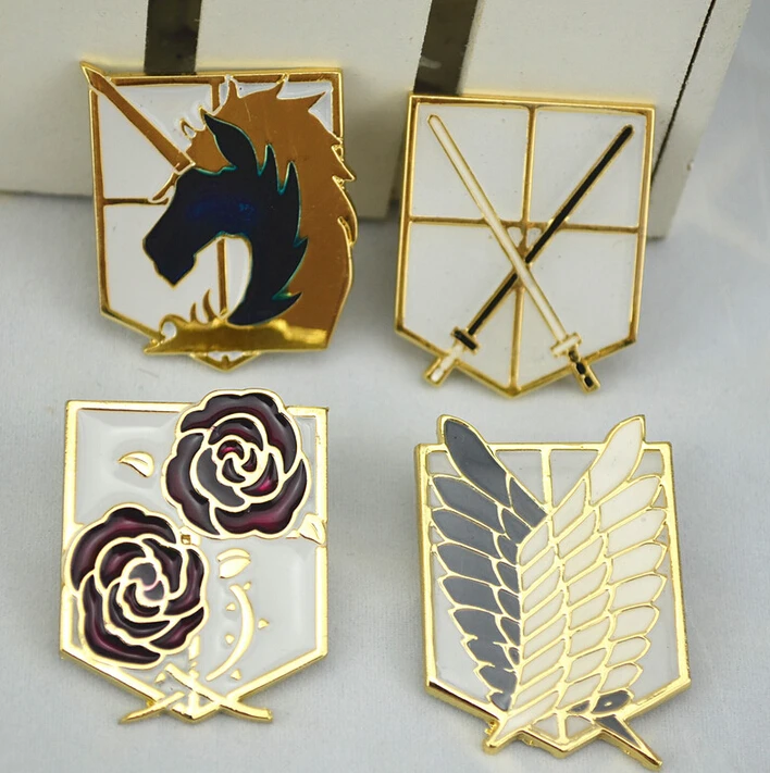 

Attack on Titan badge Survey Corps Wings of Liberty COS metal emblem badge brooch cosplay badge