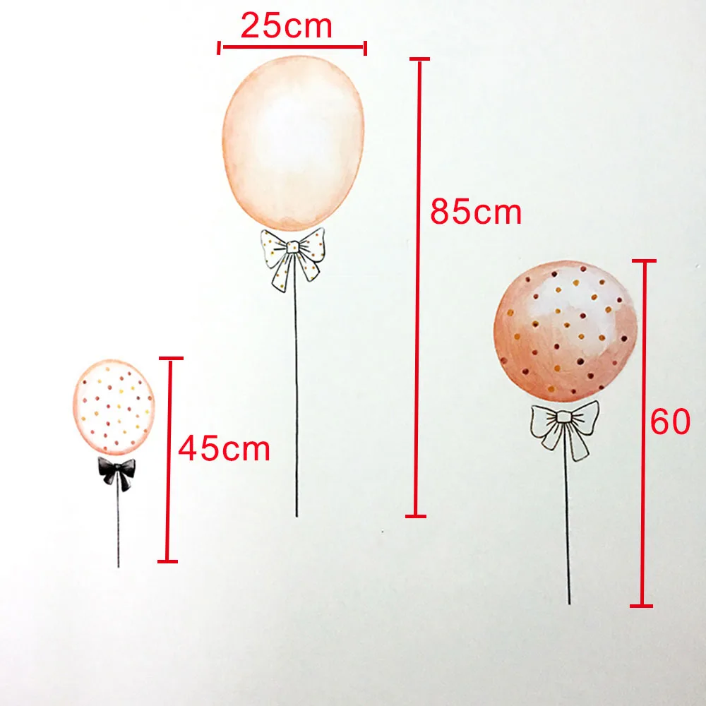 Настенные наклейки в виде животных, скандинавский розовый шар в виде фламинго, настенные наклейки для детей, детская комната, обои, скандинавские украшения, детские настенные художественные наклейки - Цвет: balloon wall sticker