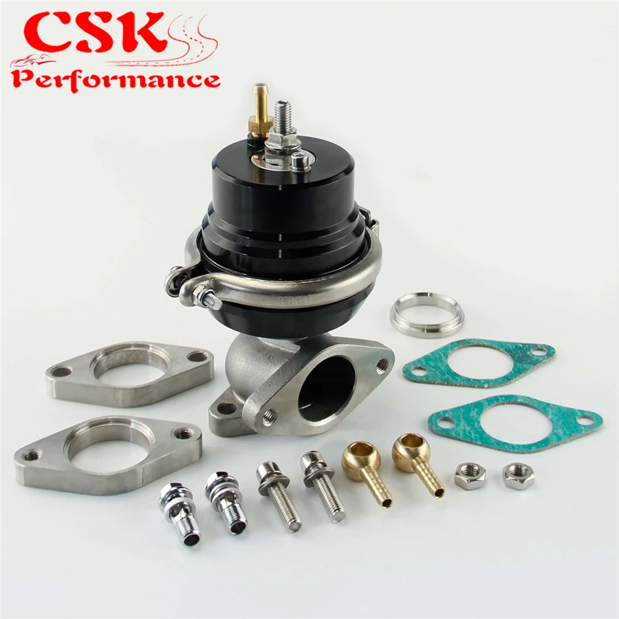 ADJUSTABLE TURBO MANIFOLD 38MM EXTERNAL WASTE GATE BLACK+8 PSI SPRING