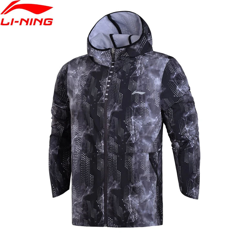 Li Ning 2018 Для мужчин Бег ветровка 88% полиэстер 12% спандекс Regular Fit комфорт Спортивное