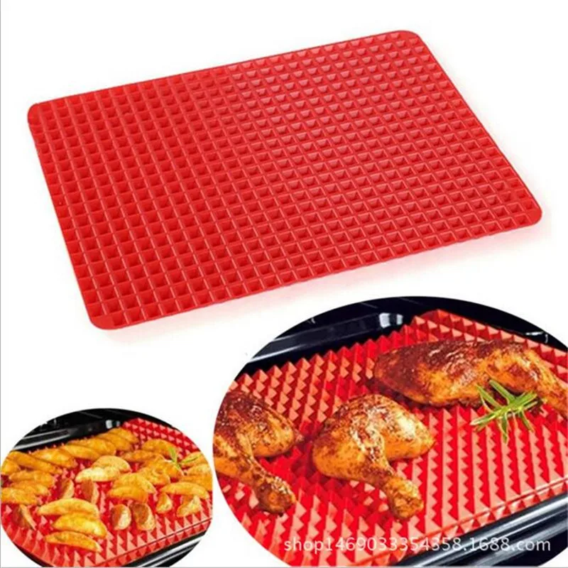 Practical Red Pyramid Bakeware Nonstick Pan Silicone Baking Mats Pads