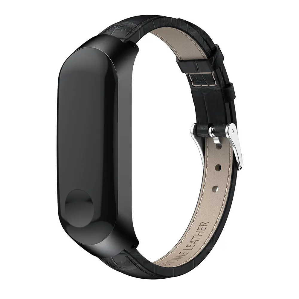  For Xiaomi Mi Band 3 Leather Watch Band Straps Smart Watch Wristband Replacement Bracelet Watchband - 33027277305