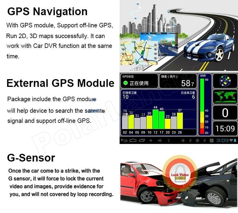 Для android wifi gps Навигация 5 дюймов сенсорный ЖК-экран циклическая запись камера видео рекордер зеркало заднего вида Автомобильная камера DVR