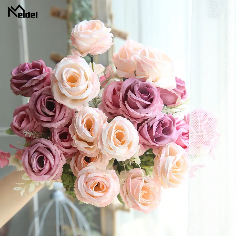 artificial flowers silk peonies bouquet wedding home decoration (3)