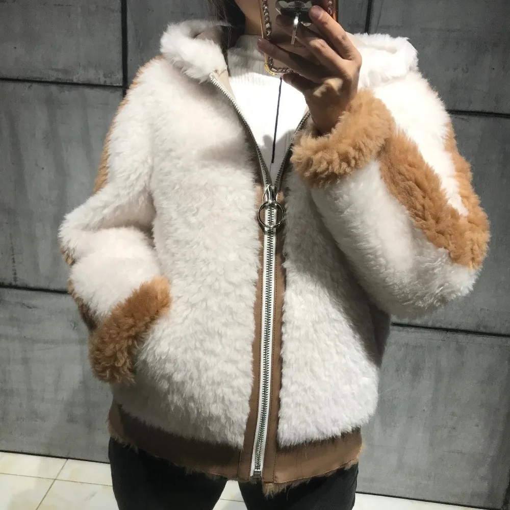 Australia wool jacket lady wool jacket real wool jacket hoodedin Real