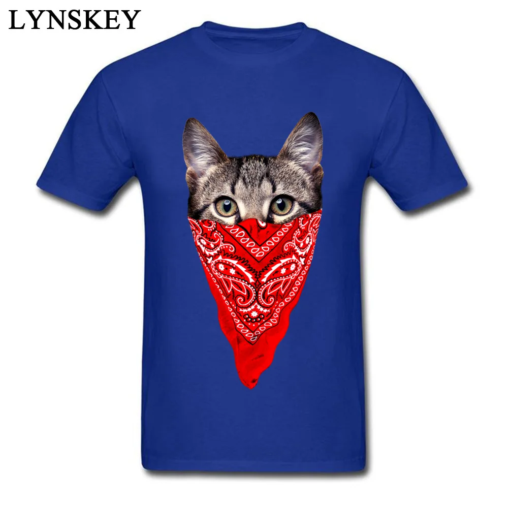 3D Printed Tops T Shirt for Men Hot Sale Summer/Fall Round Collar 100% Cotton Short Sleeve T-shirts Gangster Cat Printed Tee-Shirt Gangster Cat blue