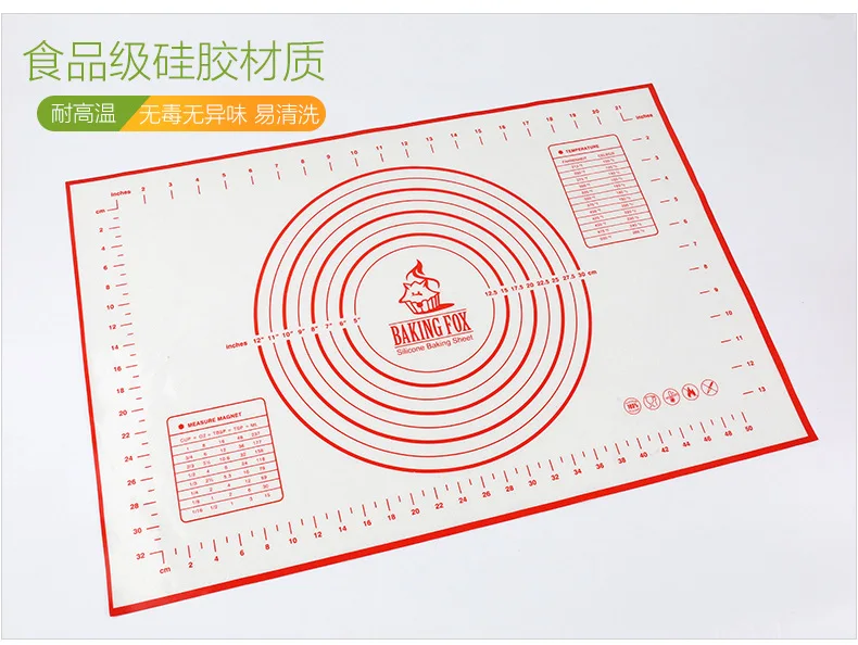 Силиконовый кондитерский коврик с измерениями, более одного siz, полные палочки к столешнице для раскатки теста, идеальная поверхность помадки